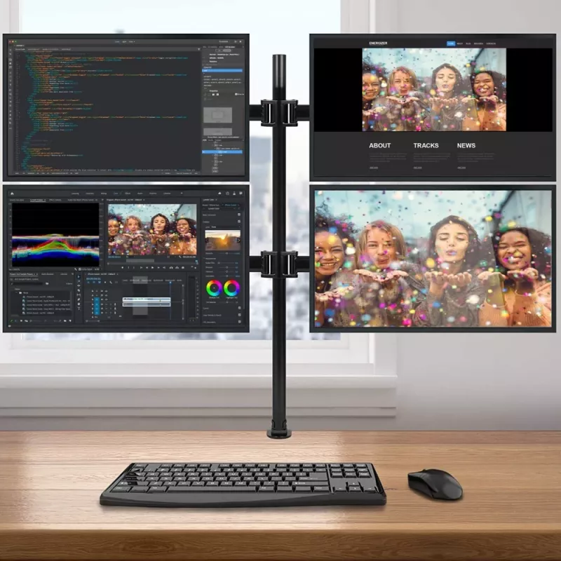 Techly ICA-LCD 382-Q monitor mount / stand 68.6 cm (27 inch) Desk Black
