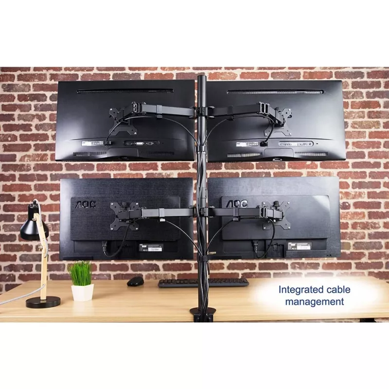 Techly ICA-LCD 382-Q monitor mount / stand 68.6 cm (27 inch) Desk Black