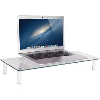 Techly Universal Tabletop Monitor Riser, Freestanding, 20 kg, 33 cm (13 inch), 81.3 cm (32 inch), Transparent