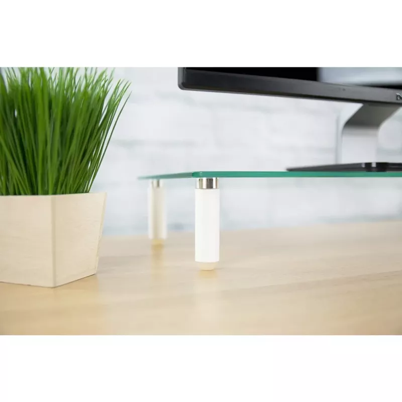 Techly Universal Tabletop Monitor Riser, Freestanding, 20 kg, 33 cm (13 inch), 81.3 cm (32 inch), Transparent