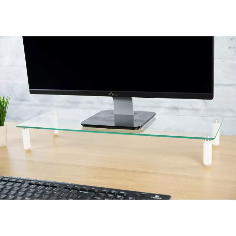 Techly Universal Tabletop Monitor Riser, Freestanding, 20 kg, 33 cm (13 inch), 81.3 cm (32 inch), Transparent