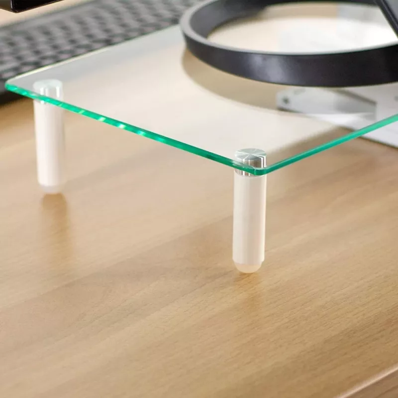 Techly Universal Tabletop Monitor Riser, Freestanding, 20 kg, 33 cm (13 inch), 81.3 cm (32 inch), Transparent