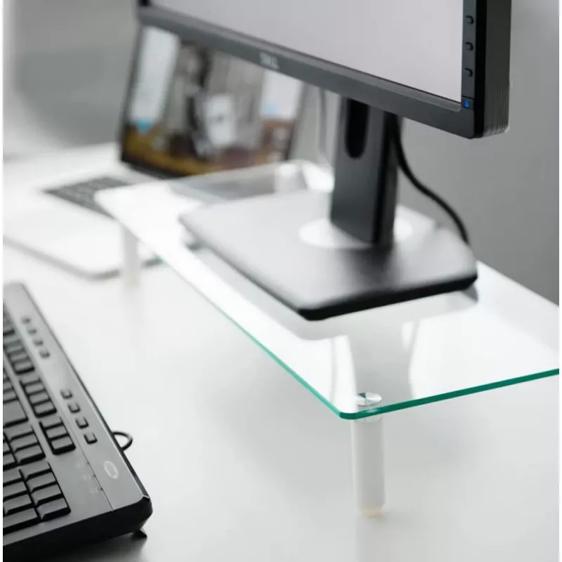 Techly Universal Tabletop Monitor Riser, Freestanding, 20 kg, 33 cm (13 inch), 81.3 cm (32 inch), Transparent