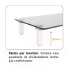 Techly Universal Tabletop Monitor Riser, Freestanding, 20 kg, 33 cm (13 inch), 81.3 cm (32 inch), Transparent