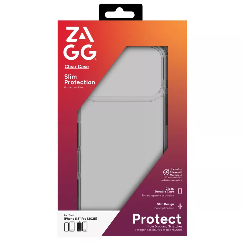 ZAGG Clear Case For Apple iPhone 17 Pro, Cover, Apple, iPhone 17 Pro, 16 cm (6.3 inch), Transparent