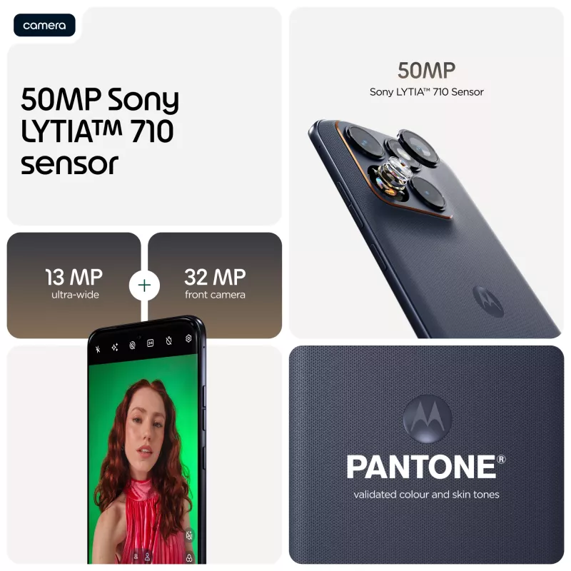 Smartphone Motorola edge 70 fusion — 6.78 inch AMOLED, Snapdragon 7s Gen 3, 8 GB RAM, 256 GB, 5200 mAh, Dual SIM, Android 16 (Black)