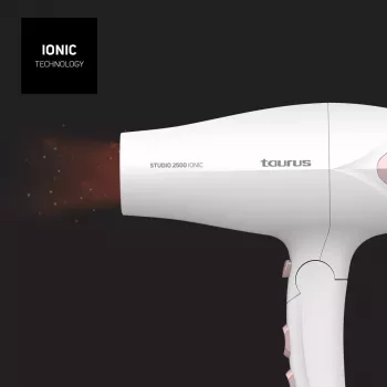 Hair dryer Taurus STUDIO 2500 IONIC 2400 W White with ionic, 3 heat levels, 2 speeds, diffuser and concentrator