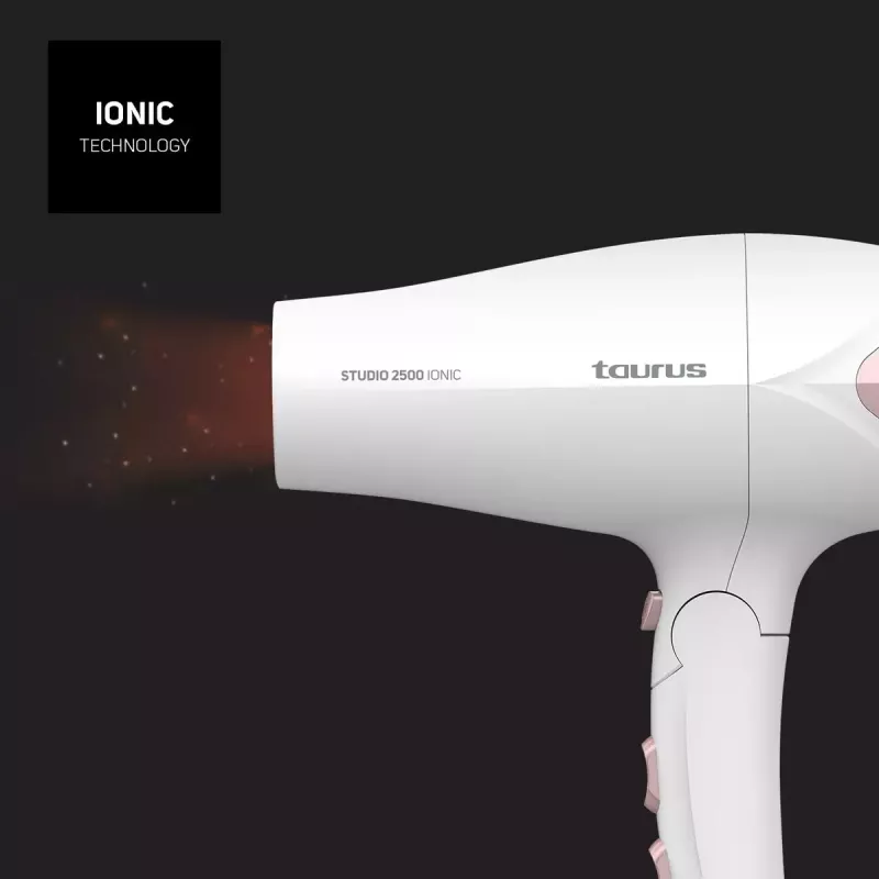 Hair dryer Taurus STUDIO 2500 IONIC 2400 W White with ionic, 3 heat levels, 2 speeds, diffuser and concentrator