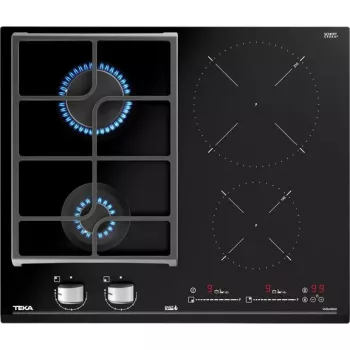Combi built-in hob TEKA IND-GAZ PLATE JZC 64322 ABC BK (E4), 4 zones, 60 cm, black, induction + gas