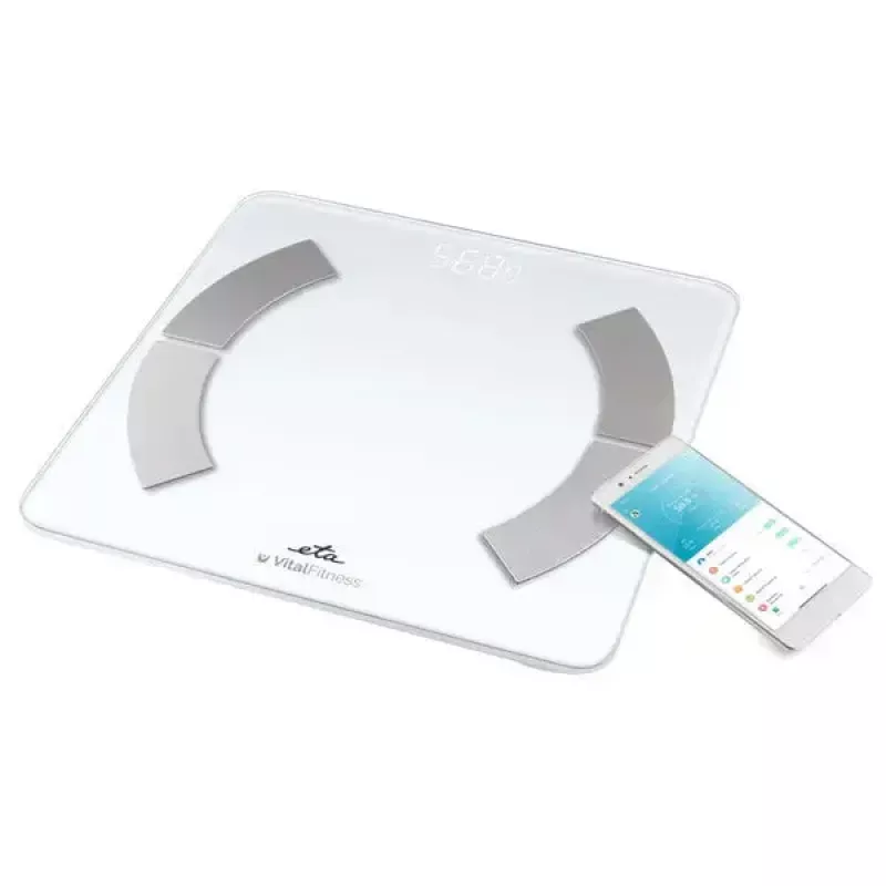 Electronic personal scale ETA ETA277990000 — white, square, 180 kg capacity, 100 g accuracy