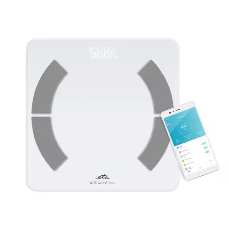 Electronic personal scale ETA ETA277990000 — white, square, 180 kg capacity, 100 g accuracy