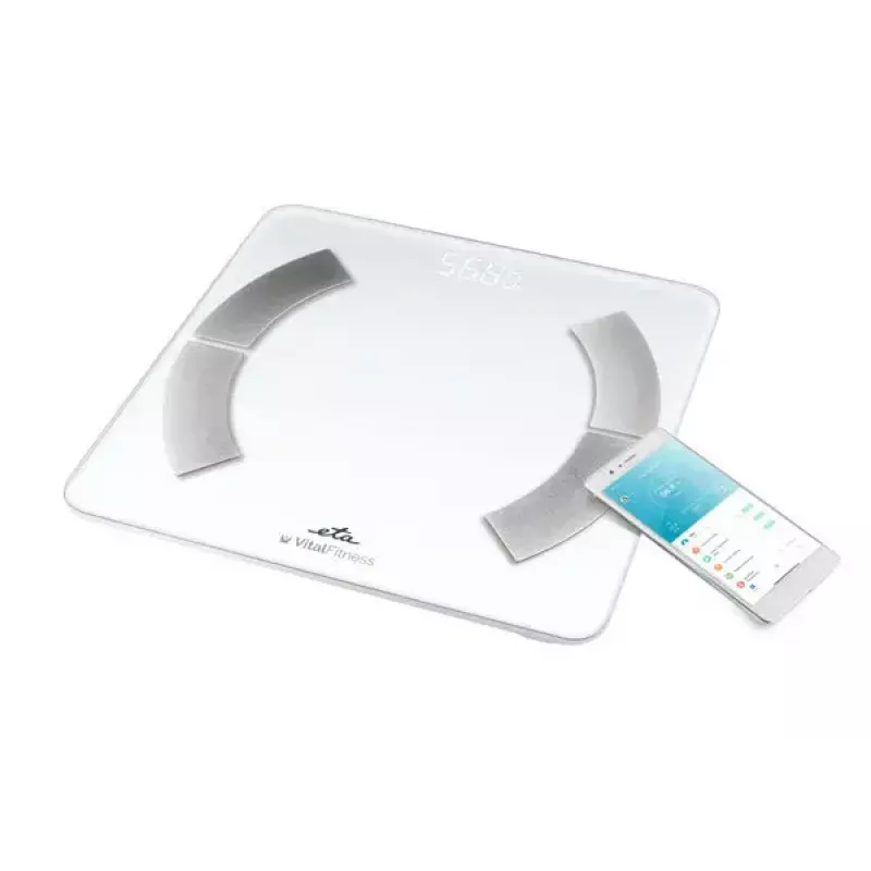 Electronic personal scale ETA ETA277990000 — white, square, 180 kg capacity, 100 g accuracy