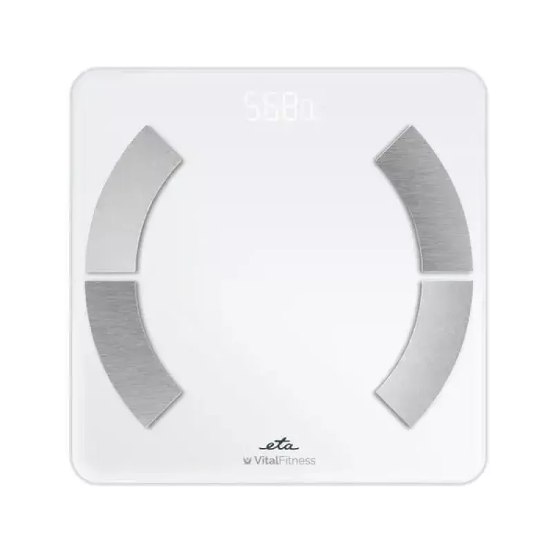 Electronic personal scale ETA ETA277990000 — white, square, 180 kg capacity, 100 g accuracy