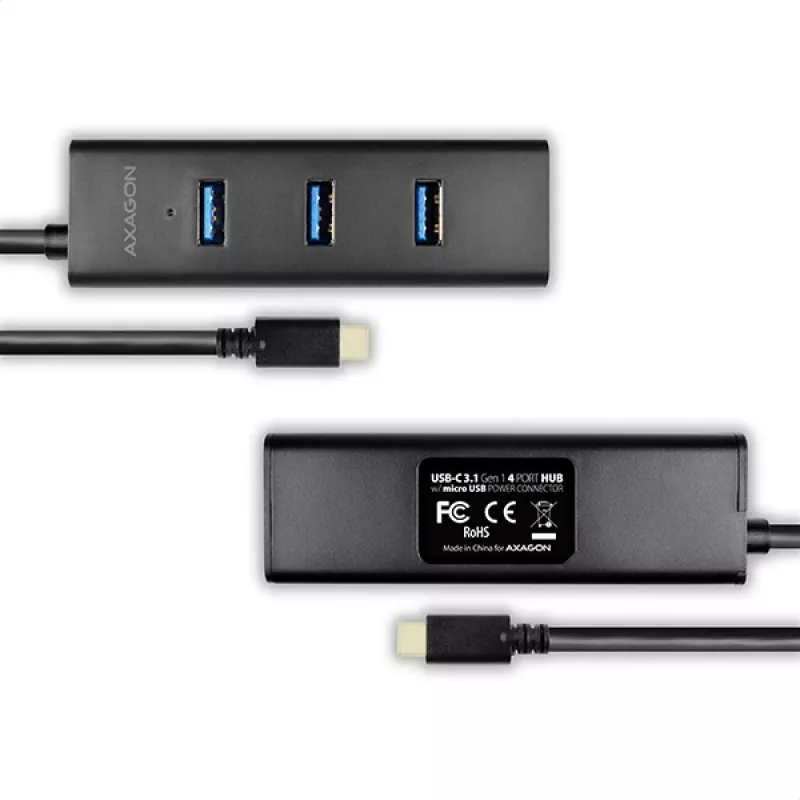 Axagon HUE-S2C interface hub USB 3.2 Gen 1 (3.1 Gen 1) Type-A 5000 Mbit/s Black