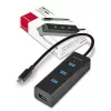 Axagon HUE-S2C interface hub USB 3.2 Gen 1 (3.1 Gen 1) Type-A 5000 Mbit/s Black