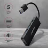 Axagon SuperSpeed USB SLIM hub, USB 3.2 Gen 1 (3.1 Gen 1) Type-A, USB 3.2 Gen 1 (3.1 Gen 1) Type-A, 5000 Mbit/s, Black, Plastic, 0.14 m