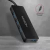 Axagon SuperSpeed USB SLIM hub, USB 3.2 Gen 1 (3.1 Gen 1) Type-A, USB 3.2 Gen 1 (3.1 Gen 1) Type-A, 5000 Mbit/s, Black, Plastic, 0.14 m
