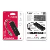 Axagon SuperSpeed USB SLIM hub, USB 3.2 Gen 1 (3.1 Gen 1) Type-A, USB 3.2 Gen 1 (3.1 Gen 1) Type-A, 5000 Mbit/s, Black, Plastic, 0.14 m