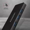Axagon SuperSpeed USB-C SLIM hub, USB 3.2 Gen 1 (3.1 Gen 1) Type-C, USB 3.2 Gen 1 (3.1 Gen 1) Type-A, 5000 Mbit/s, Black, Plastic, 0.14 m