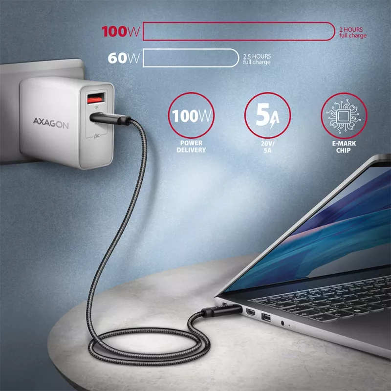 Axagon BUCM432-CM10AB USB cable USB4 Gen 3x2 1 m USB C Black