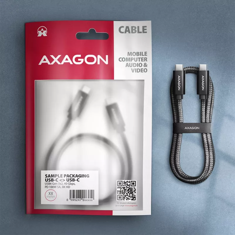 Axagon BUCM432-CM10AB USB cable USB4 Gen 3x2 1 m USB C Black