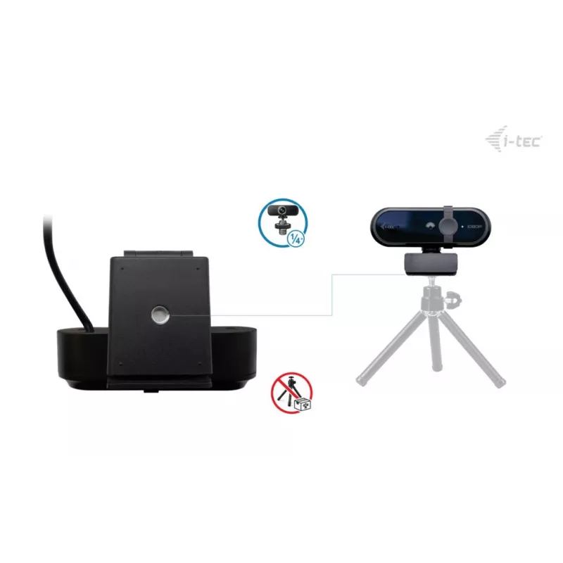 Webcam ITEC SOLOMON 100 1080p, 2 MP, Full HD 1920×1080, USB, clip mount, black