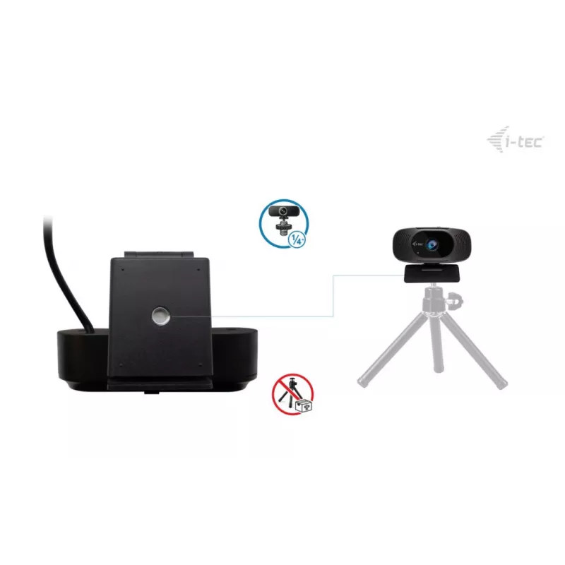 Webcam i-tec SOLOMON 300 4K, USB, 3840×2160, 8.29 MP, clip mount, black
