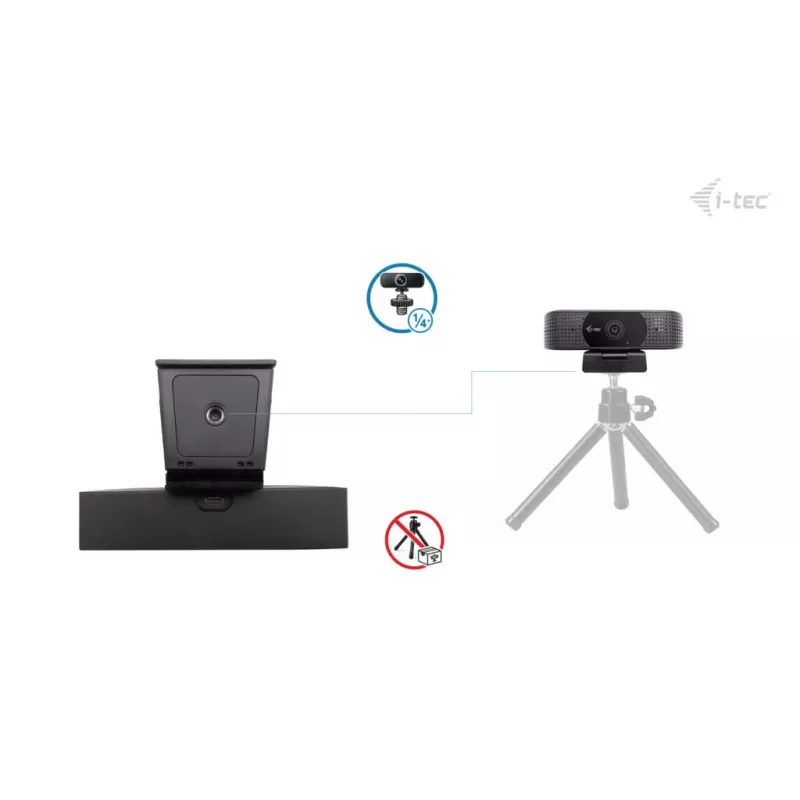 Webcam ITEC i-tec SOLOMON 500 4K PDAF — 4K Ultra HD, 3840×2160, USB, clip mount, black
