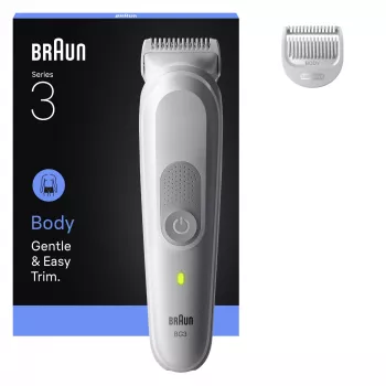 Body groomer shaver BRAUN Series 3 BG3530 — grey, NiMH built-in battery, 80 min runtime, 42×156 mm