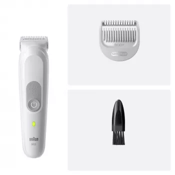 Body groomer shaver BRAUN Series 3 BG3530 — grey, NiMH built-in battery, 80 min runtime, 42×156 mm