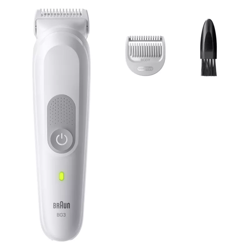 Body groomer shaver BRAUN Series 3 BG3530 — grey, NiMH built-in battery, 80 min runtime, 42×156 mm