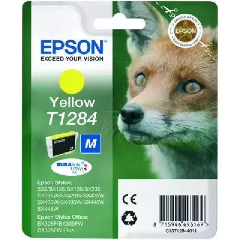Epson Fox Singlepack Yellow T1284 DURABrite Ultra Ink
