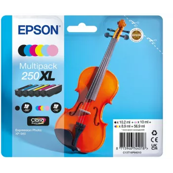 Epson 250XL Violin Claria Photo HD ink cartridge 6 pc(s) Original High (XL) Yield Black, Cyan, Light Cyan, Light magenta, Magenta, Yellow