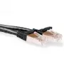 ACT Black 1 meter SFTP CAT6A patch cable snagless with RJ45 connectors