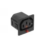ACT C13 IEC Lock Net Entree (1x outlet) - black, PA135015BK, C13, Black, Red, Female, Straight, Thermoplastic, 2000 V