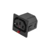 ACT C13 IEC Lock Net Entree (1x outlet) - black, PA135015BK, C13, Black, Red, Female, Straight, Thermoplastic, 2000 V
