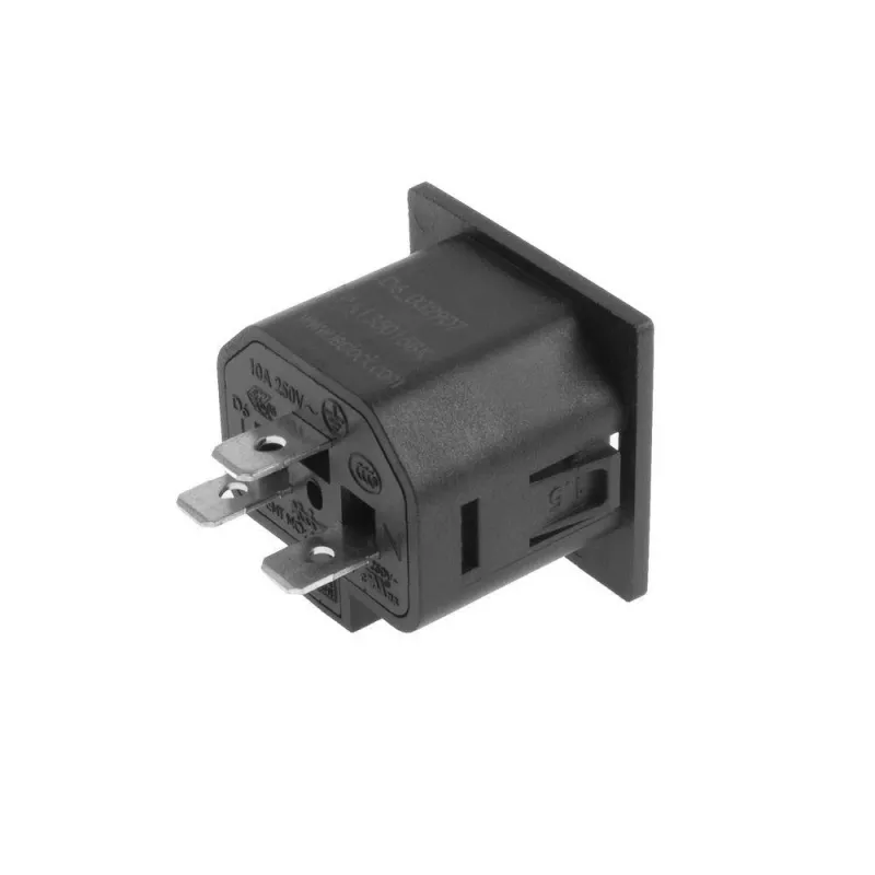ACT C13 IEC Lock Net Entree (1x outlet) - black, PA135015BK, C13, Black, Red, Female, Straight, Thermoplastic, 2000 V