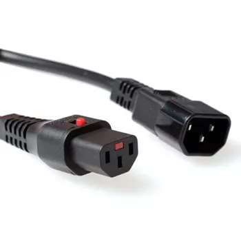 ACT Powercord C13 IEC Lock - C14 black 1.5 m, PC1003