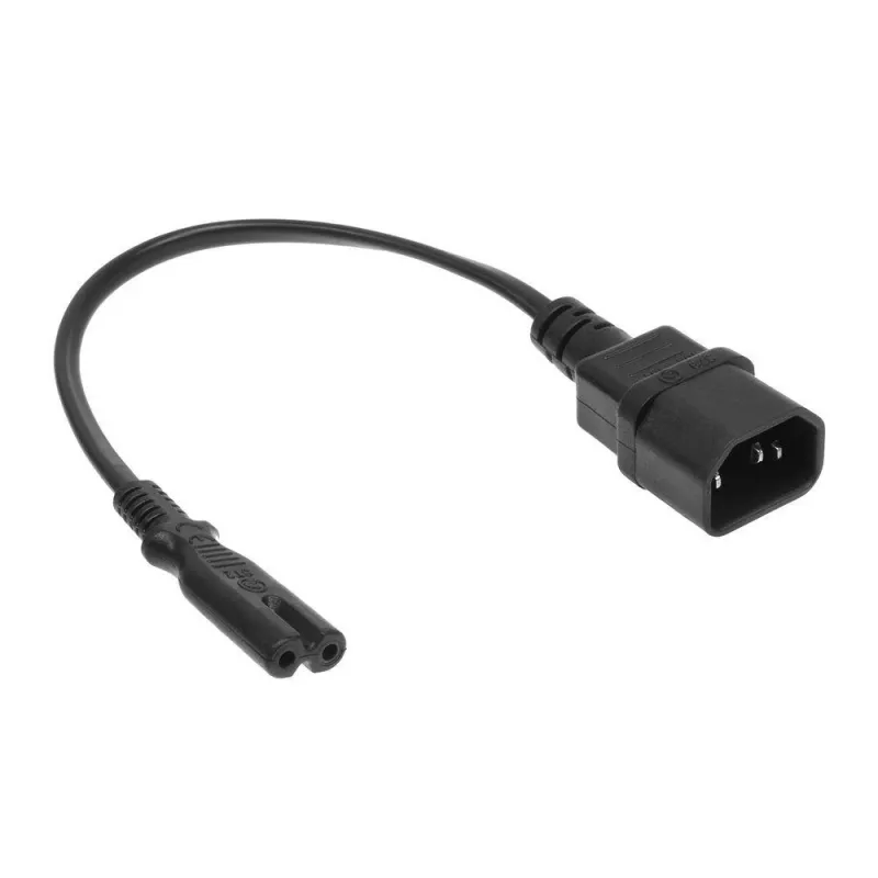 Power Cord C14 - C7 black 0.2 m ACT AK5248 250V 2.5A