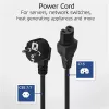 ACT Powercord mains connector CEE 7/7 male (angled) - C15 black 1 m