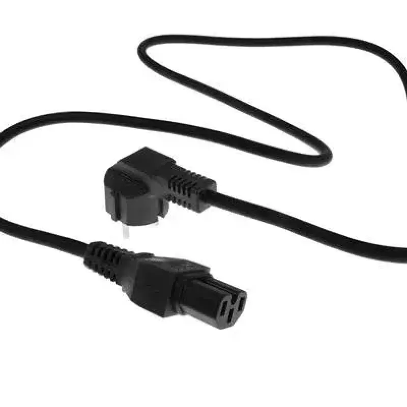 ACT Powercord mains connector CEE 7/7 male (angled) - C15 black 2 m