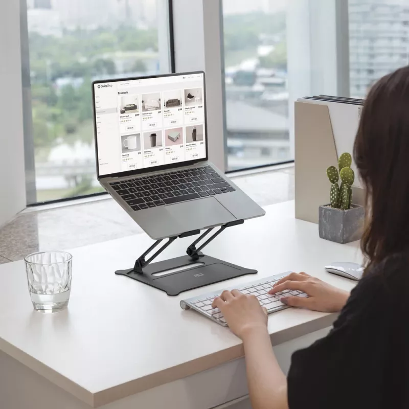 Laptop Stand ACT AC8140 Aluminium Stepless Height Adjustment Black