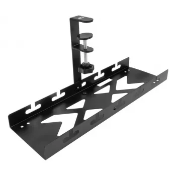 Under-desk cable management tray ACT, clamp mount, 40 cm, steel, 5 kg capacity