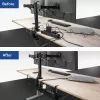Under-desk extendable cable management tray ACT 43–72 cm clamp mount, steel, 728×130×190 mm, 5 kg