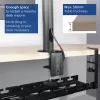Under-desk extendable cable management tray ACT 43–72 cm clamp mount, steel, 728×130×190 mm, 5 kg