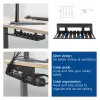 Under-desk cable management tray ACT 40 cm steel, straight, 3 kg capacity (W400×D140×H100 mm)