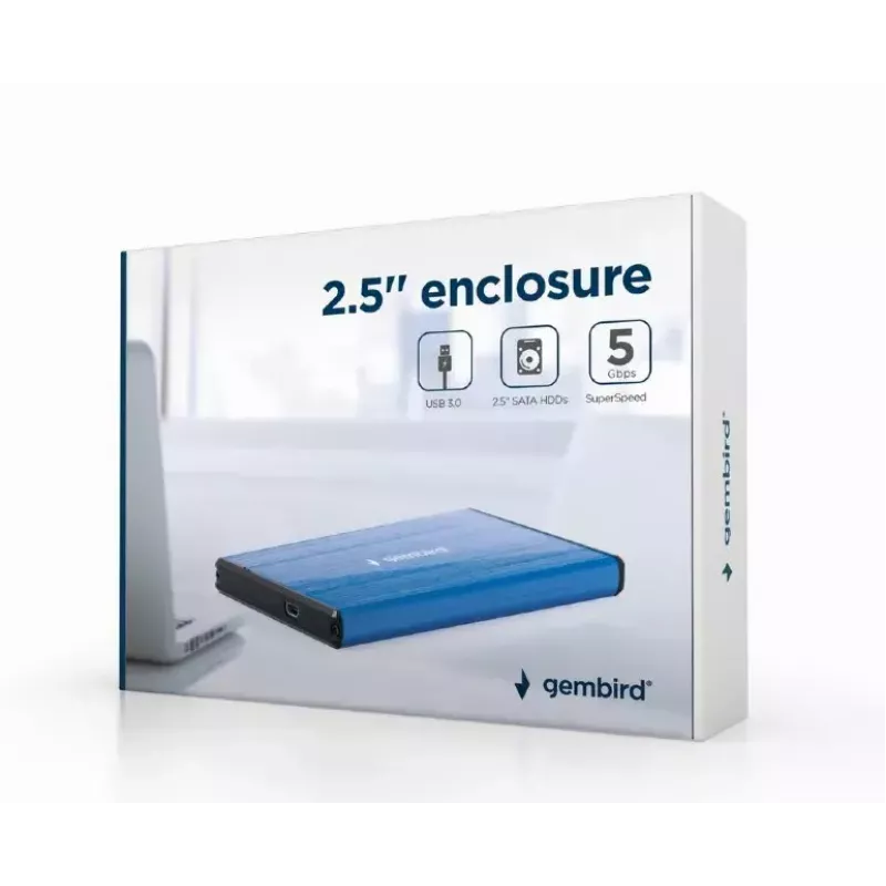 HDD enclosure Gembird EE2-U3S-3-DB Blue 2.5 inch