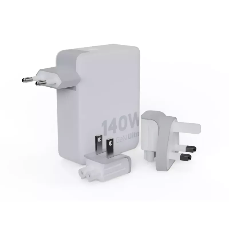 Portable 140W GaN Travel Charger Xtorm XVC2140 with 3× USB-C PD ports and 2 m USB-C cable, white