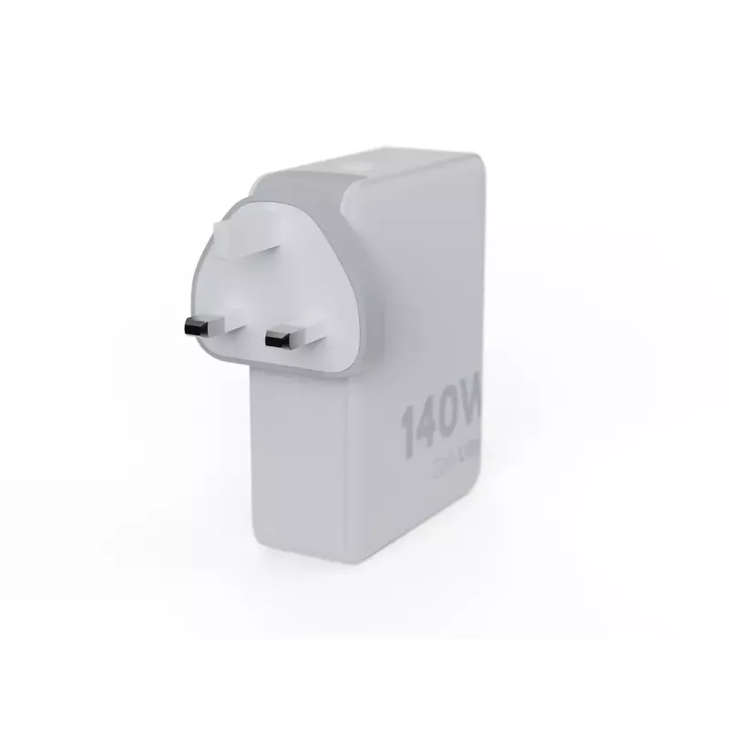 Portable 140W GaN Travel Charger Xtorm XVC2140 with 3× USB-C PD ports and 2 m USB-C cable, white