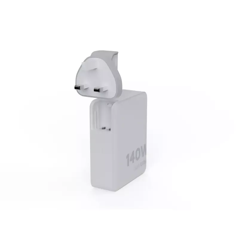 Portable 140W GaN Travel Charger Xtorm XVC2140 with 3× USB-C PD ports and 2 m USB-C cable, white